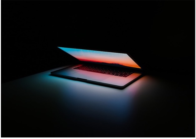 Laptop opening with backlight on